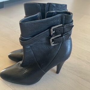 Calvin Klein Black Leather Ankle Boots